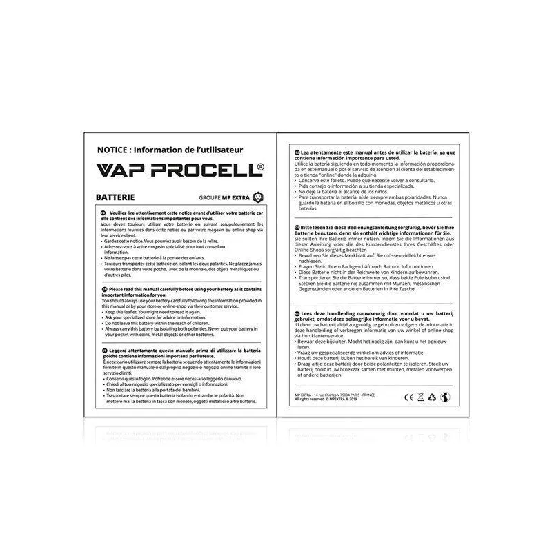 Accu IMR 18650 Power 3000mAh Vap Procell Vaprotex SARL Maroc