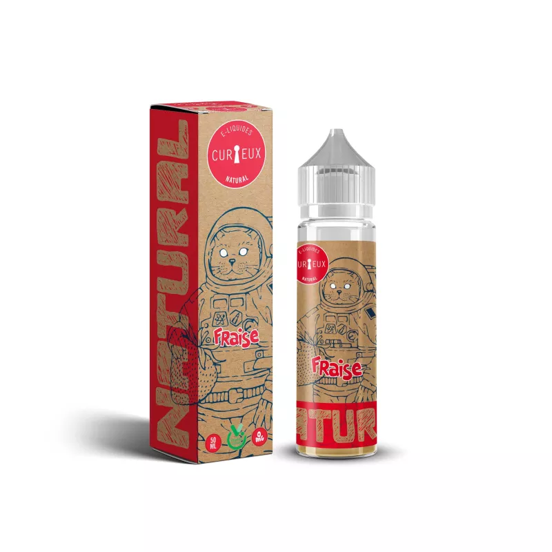 Curieux Natural - FRAISE 00MG/50ML - ZHC By Curieux Vapitex Maroc